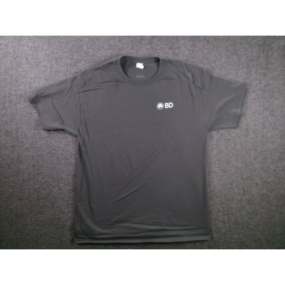Becton Dickinson Shirt Mens L BD Volunteer Logo Black Short Sleeve Back Print